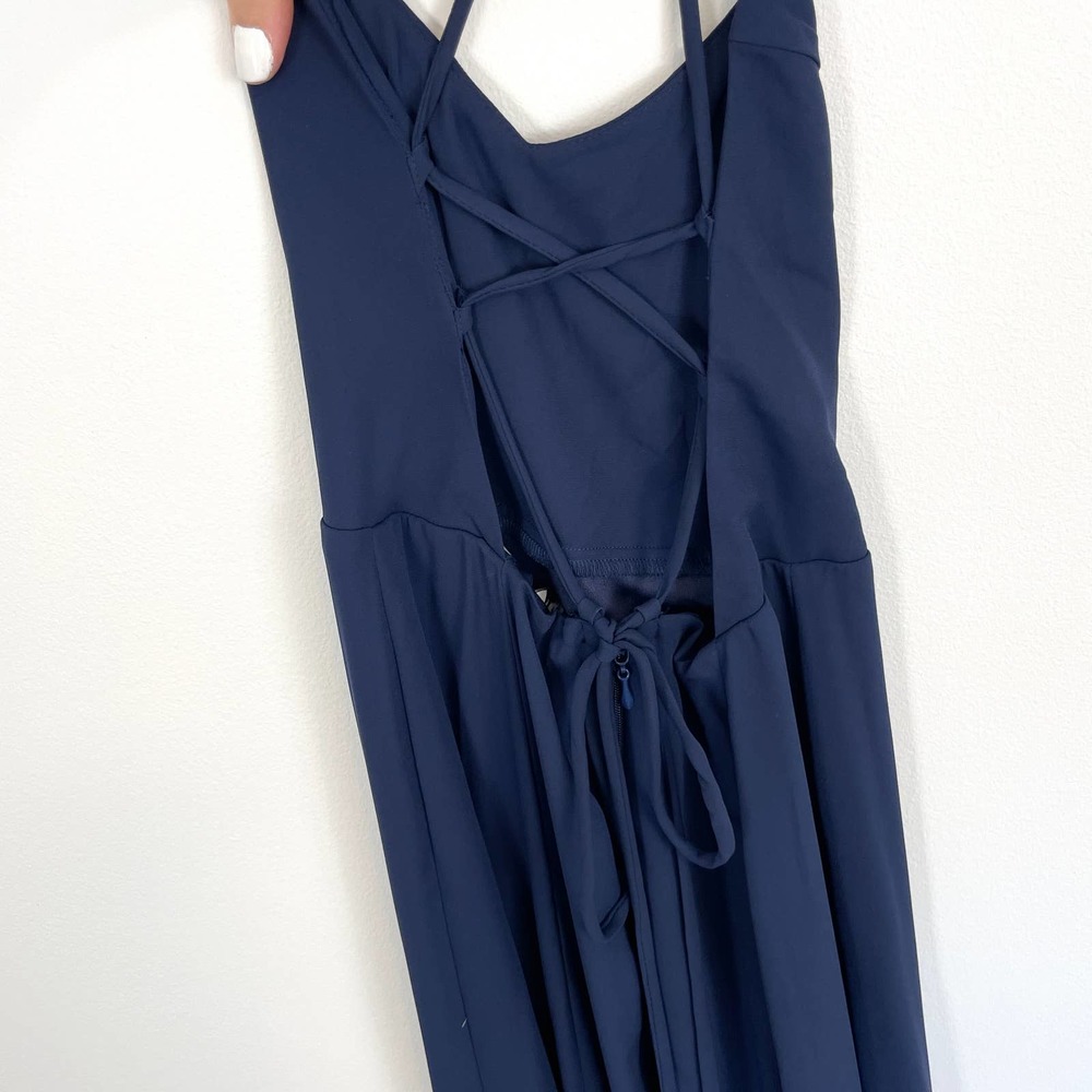 Show Me Your Mumu Rich Navy Crisp Godshaw Goddess Gown Size XXS NWT - Picture 7 of 13